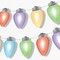 Big Dot of Happiness Christmas Light Bulbs Garland Banner, Holiday Decorations Backdrop, 30 Feet of Cord, 15 Paper Xmas Lightbulb Shapes Double-Sided